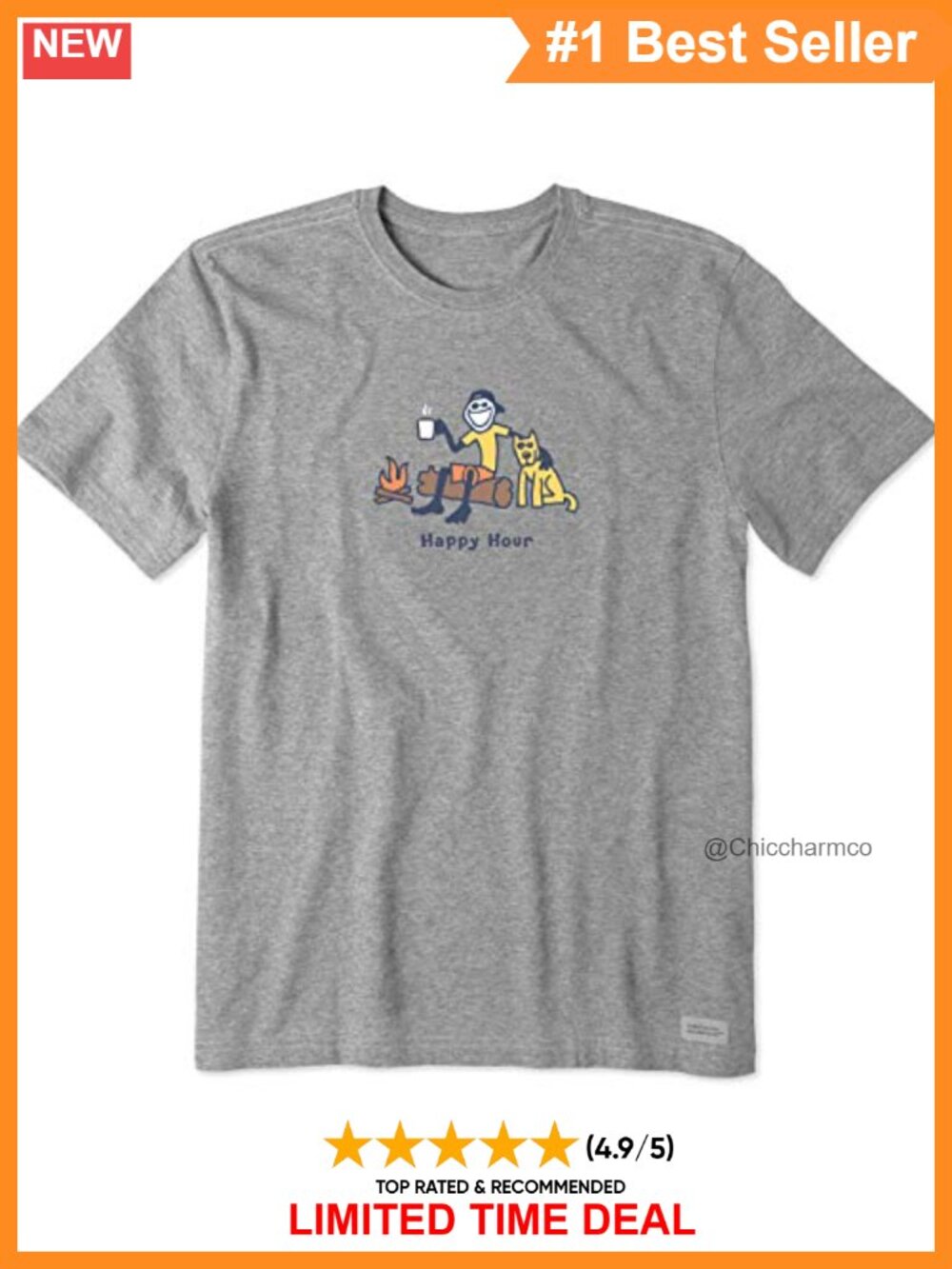 Men's Crusher Tee Short Sleeve Cotton Graphic T-Shirt Crew Neck Casual